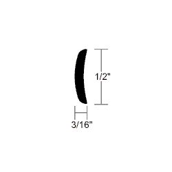 Taco Marine A51-0102 Aluminum Half Oval 1/2" x 3/8" | Blackburn Marine Rub Rail